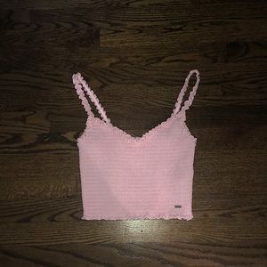 Light pink smocked tank top